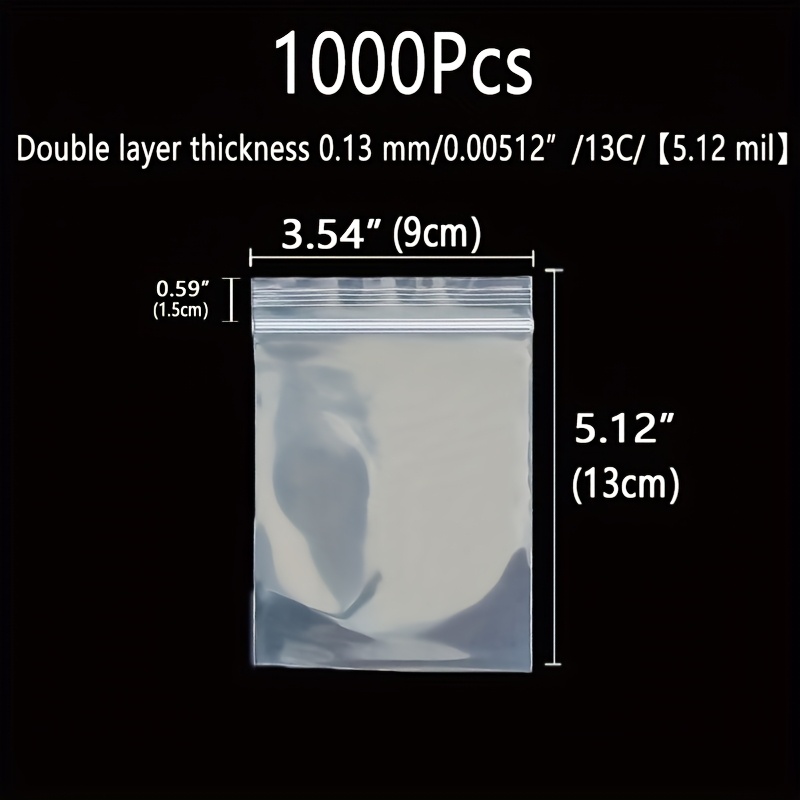 1000 Thickened Packaging Bags with Reusable Durable Seal