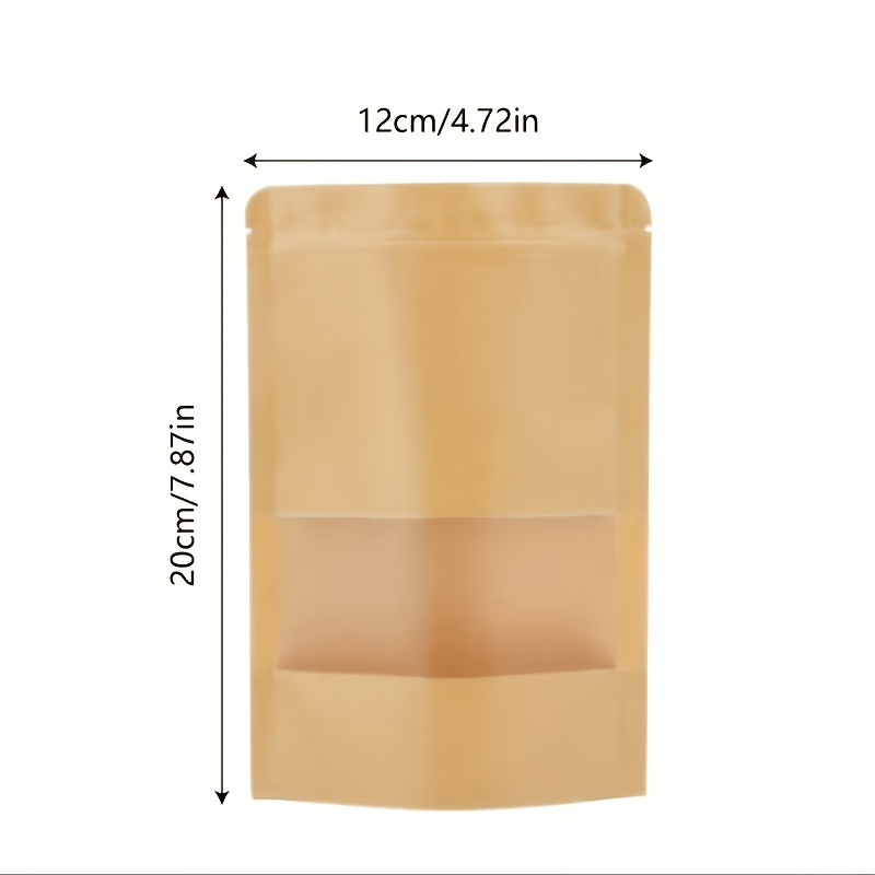 TEMU Lot de 40 pochettes autoportantes auto-scellantes en papier de 4,72x7,87 pouces (12x20 cm), sacs refermables étanches à l'humidité et à l'huile