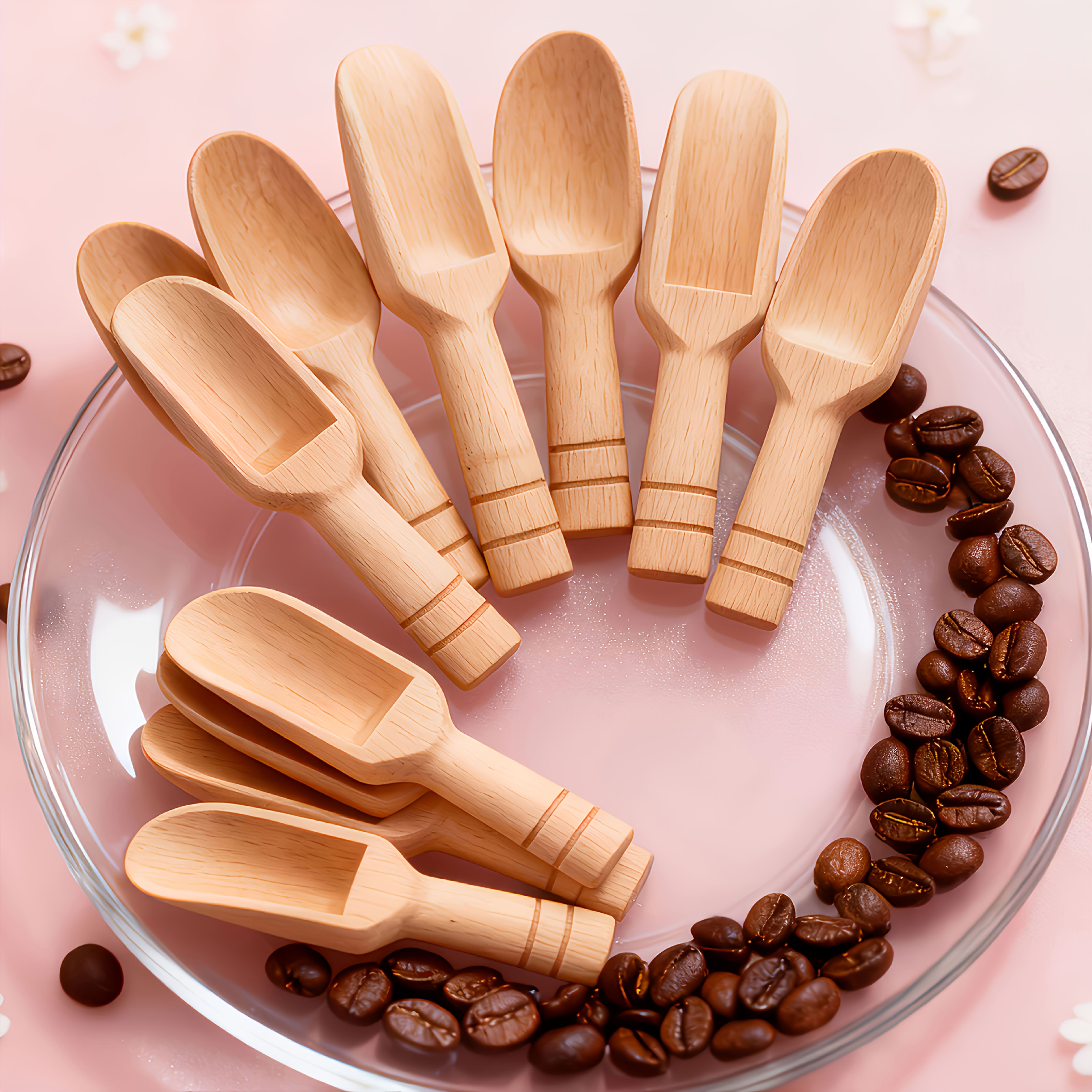 E-shop 20 Stück Mini-Holzschöpfler, Kaffee-Schöpfler, Milchpulver-Löffel, Teelöffel, Gewürzschöpfler, Honig-Löffel, für Zuhause, Küche, Restaurant,