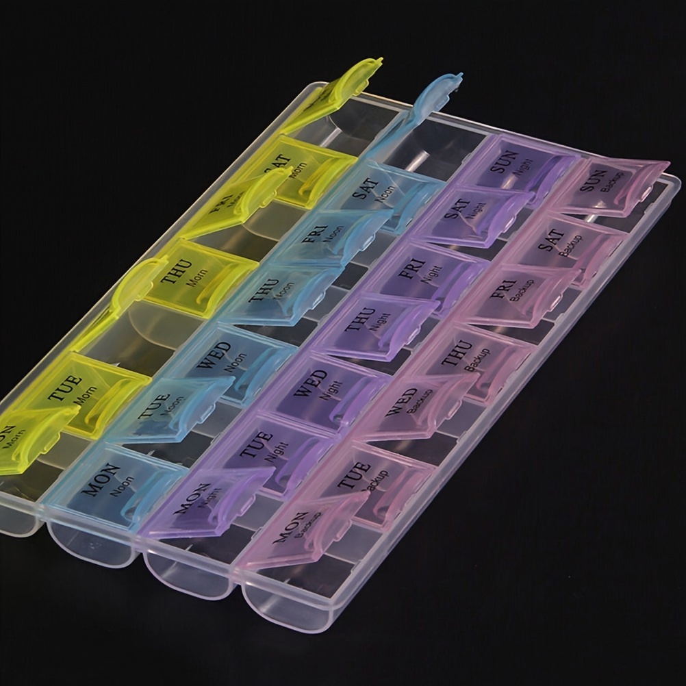 

Compact 28-compartment Pill Organizer - Portable, Waterproof & Dustproof Medicine Storage Box For Travel, Pill Box For Purse