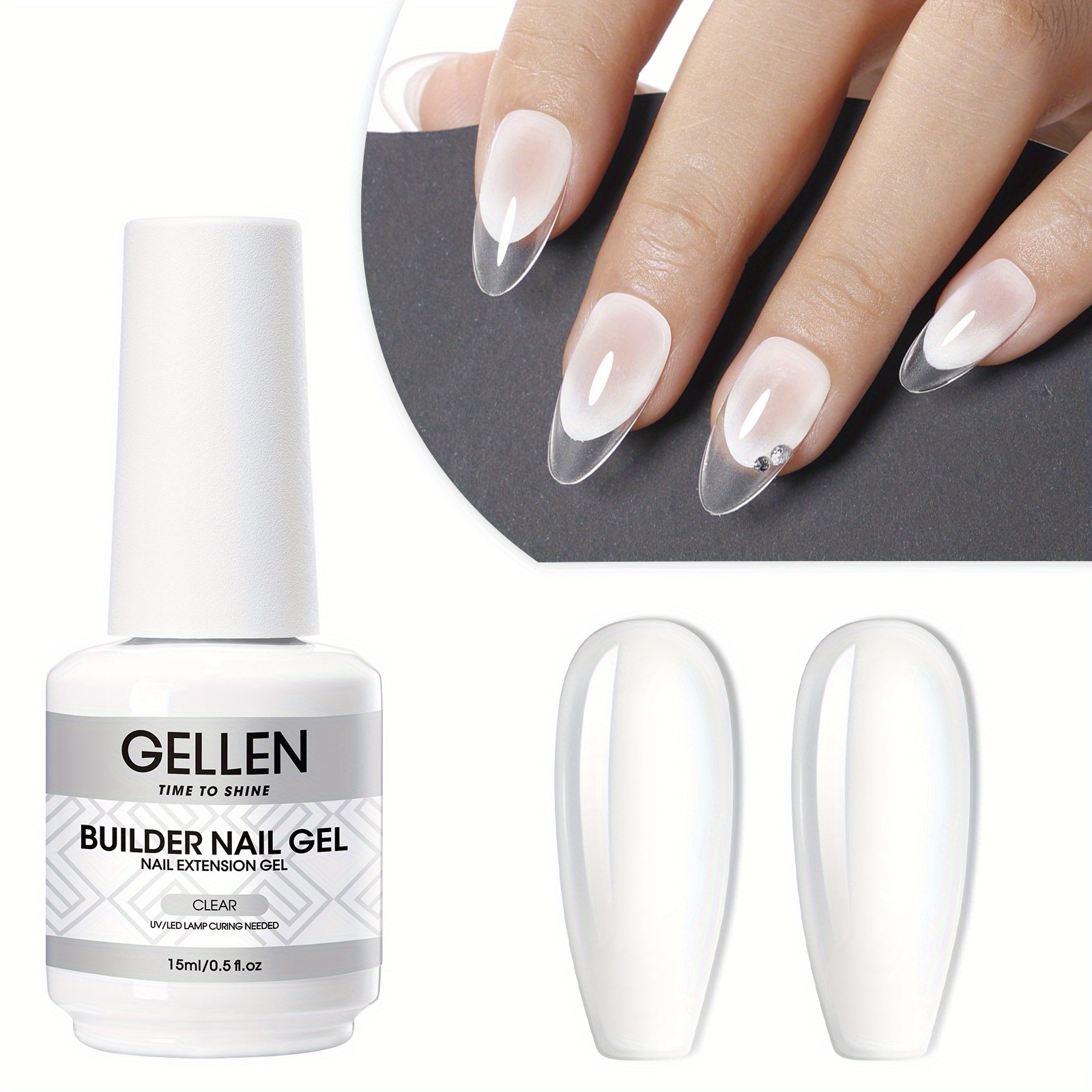 TEMU Gellen Builder For Nail Gel Is A Versatile 7-in-1 Clear Gel Designed To Thicken For Nails. It Cures Under An Led For Nail Lamp And Serves As A Hard Gel For Nail Strengthener, Extension Gel