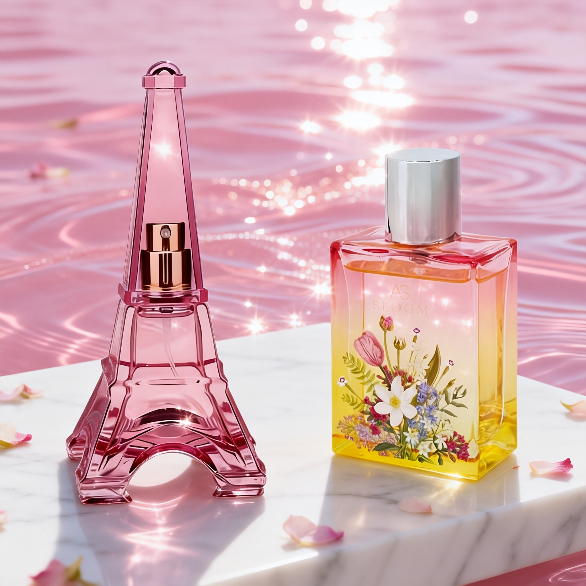 Image of 2pcs Spring Twin Cities Perfume Set | 50ml Vintage Bloom Aldehyde Floral (printed Bottle) + 30ml Parisian ( Bottle), Large Capacity Duo, Long-lasting Scent | Ideal For Personal Use & Gifting