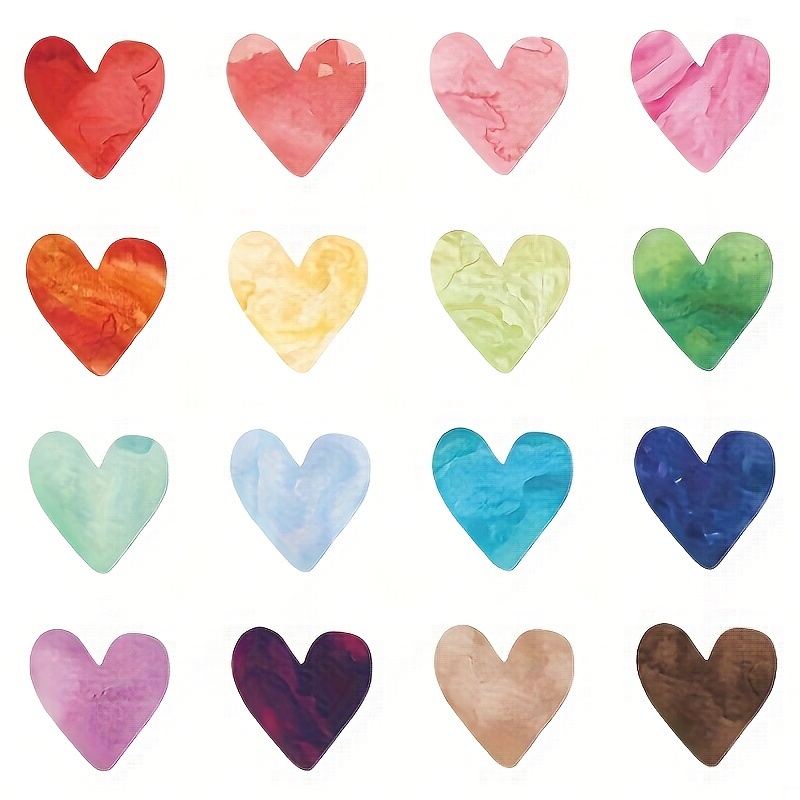 Image of Colorful Heart Pattern Iron-on Heat Transfer Decals - Diy Appliques For T-shirts, Jeans, Hoodies, Backpacks & More