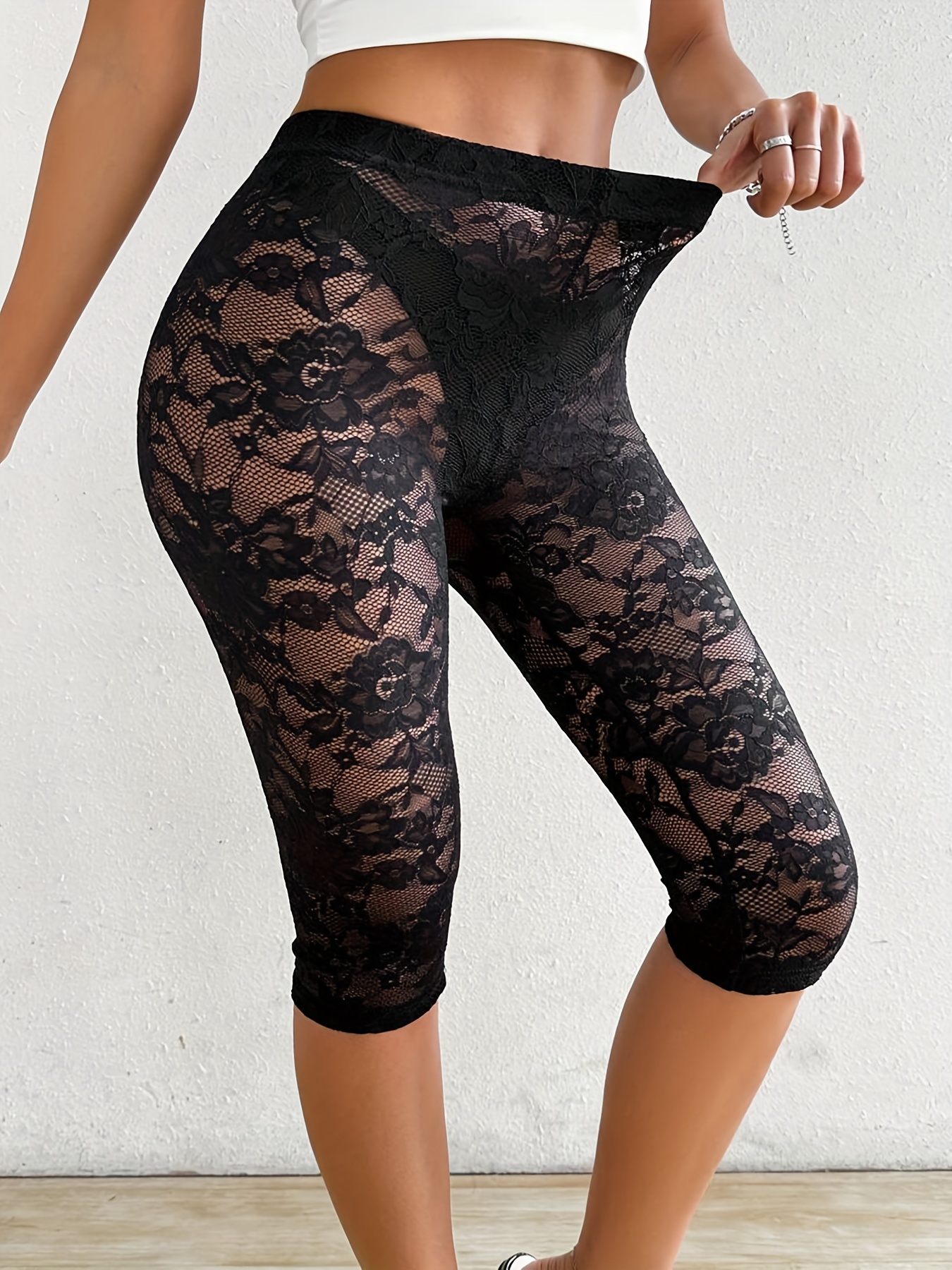 lace sheer leggings