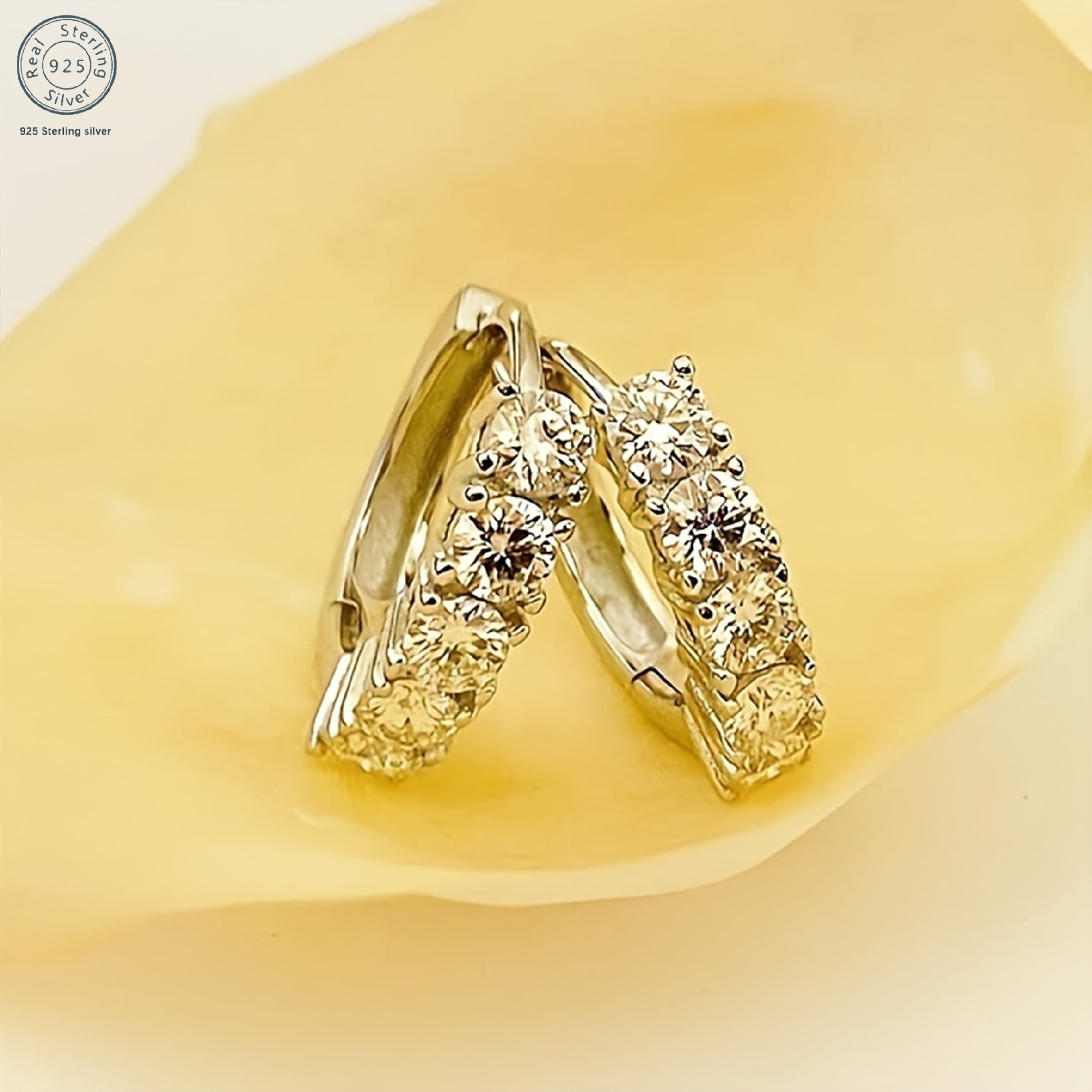   earrings 925 sterling silver 5   diamonds set   with elegant gift box   for man wife girlfriend mother daughter   for birthdays anniversaries valentines day any holiday Product details 2