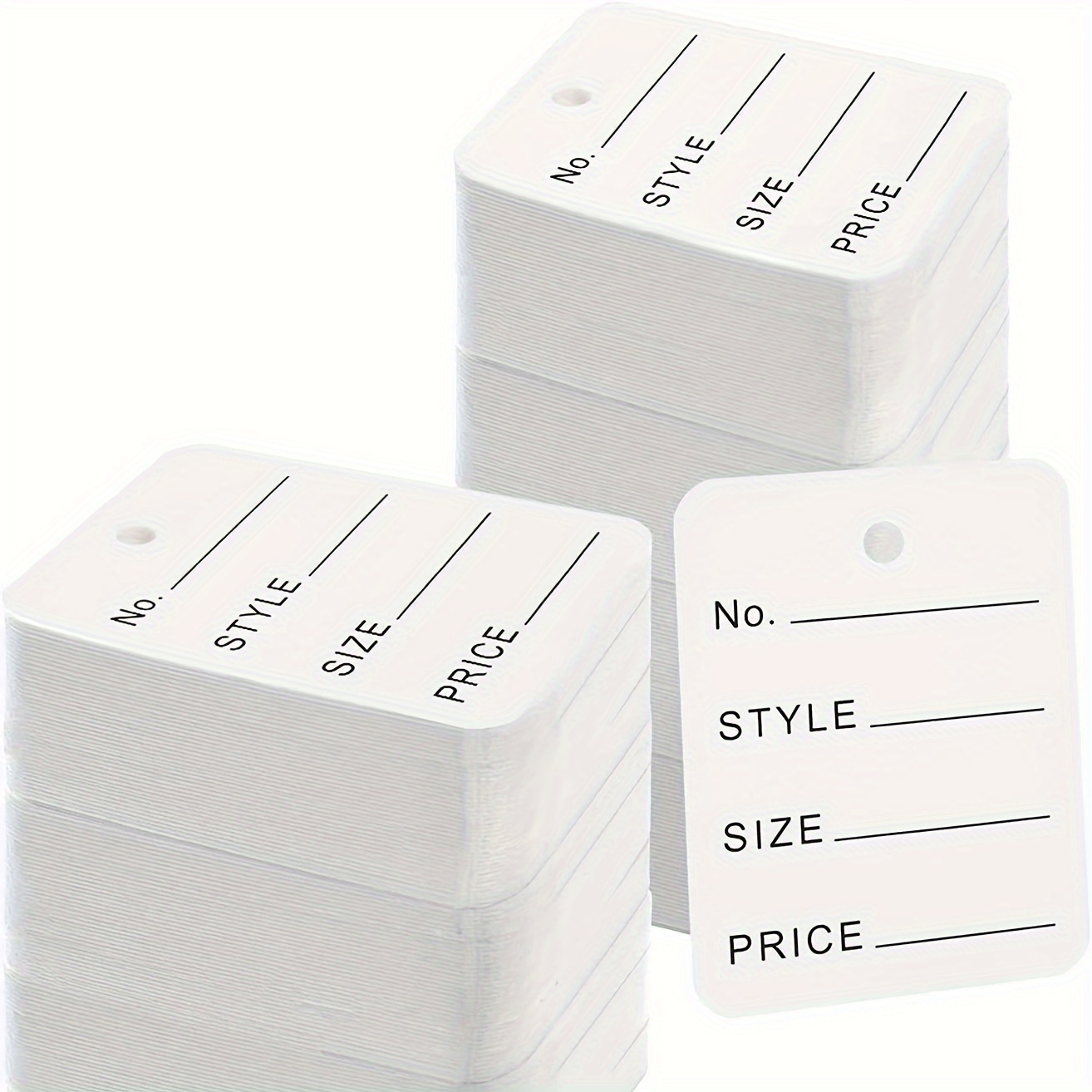 Image of 100pcs Per Piece Tags, 1.94 "x 1.38" White Paper Tags, Clothing Size Tags, Coupon Tags, Label Making, Store Display Cards, Hang Tags