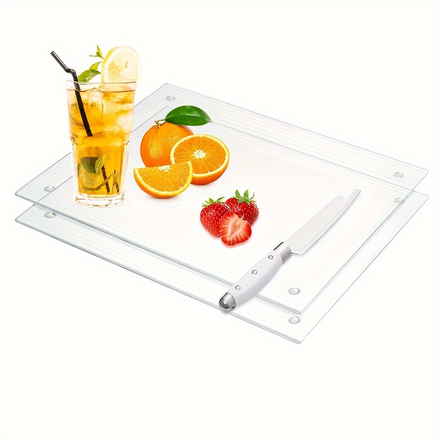 

Glass Cutting Board For Kitchen Counter, Tempered Glass Chopping Boards Dishwasher Safe, Small Clear Countertop Tray, Scratch Resistant, Heat Resistant, Approximate16"x12