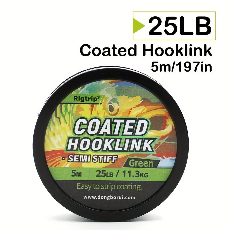 Image of 5m Carp Fishing Line Coatde Hooklink Semi Stiff Easy To Strip Coating Braid Hooklink 15/25/35lb For Carp Fishing Hair Rig Tackle