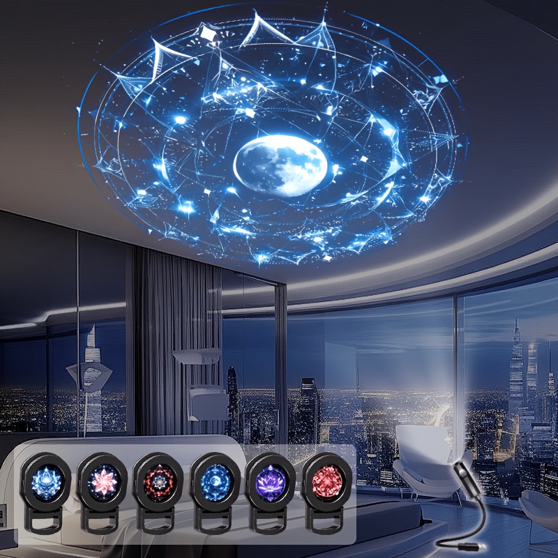 E-shop Träumende Sternenhimmel Mandala Dekorative LED Projektionslampe, ein elektronisches USB-Peripherieprodukt, geeignet für Raumbeleuchtung als