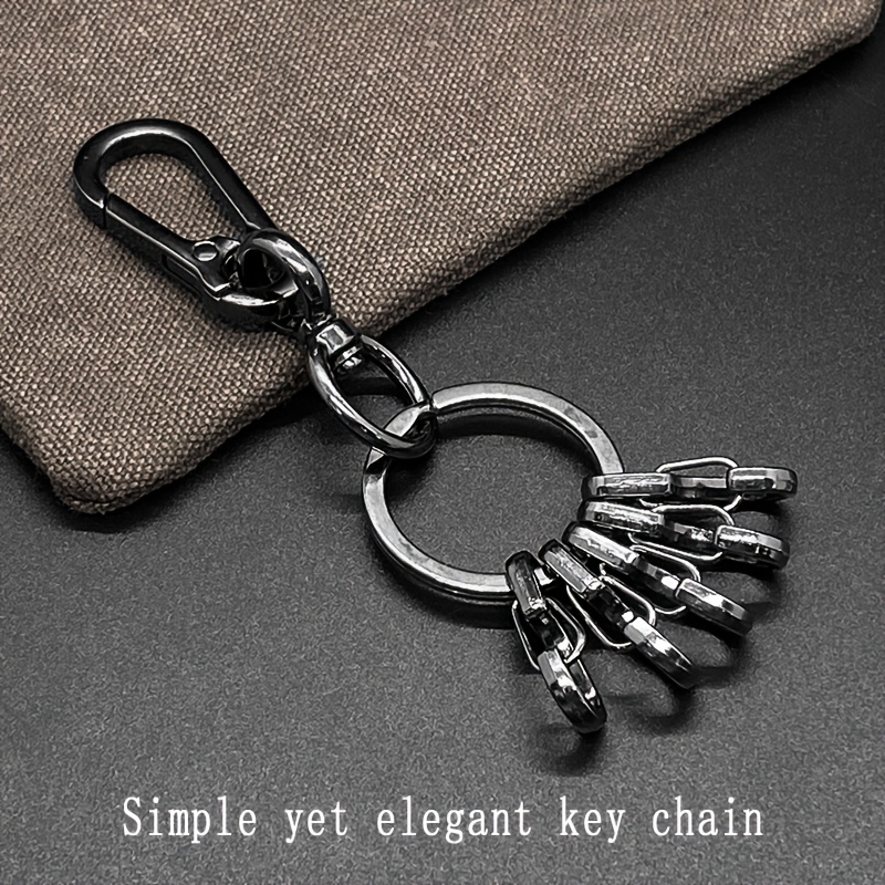 

Zinc Alloy Keychain, Black Carabiner Clip, Vintage Ring, Personalized Keychain Accessory