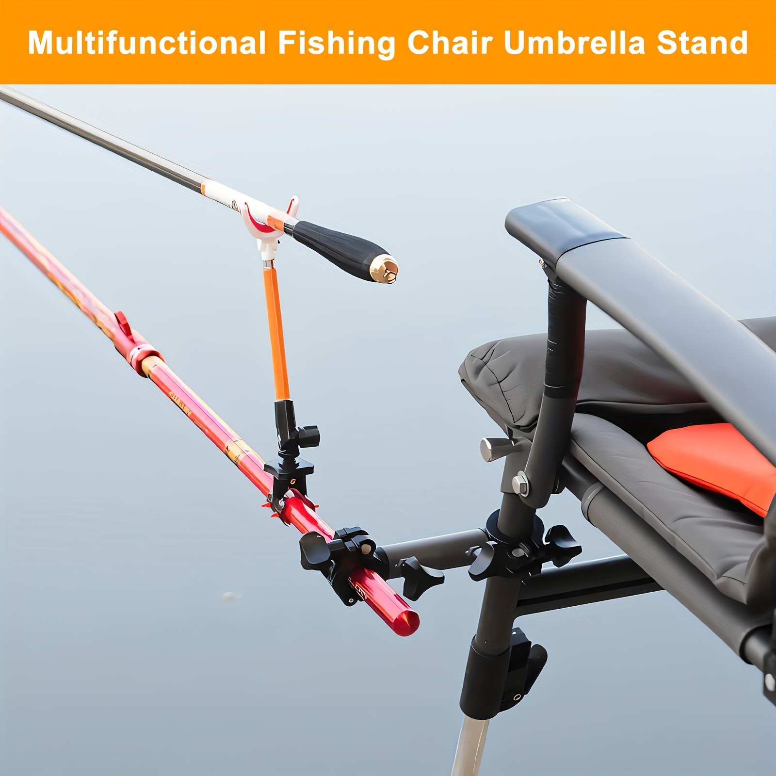 multi functional camping chair umbrella stand fishing rod Temu