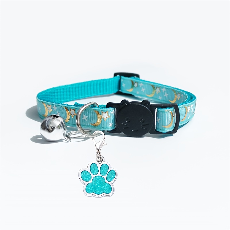 TEMU 1pc Collar Personalizable con Etiqueta de y Anti-Pérdida para Gatos & Perros - Poliéster Duradero, Múltiples Colores y Estilos, Diseños de y