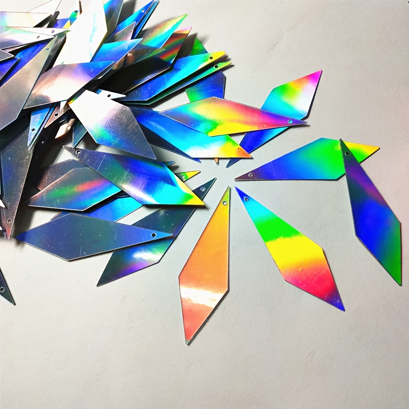 60pcs Rhombus Sequins, 1.5*5Cm, with One Hole