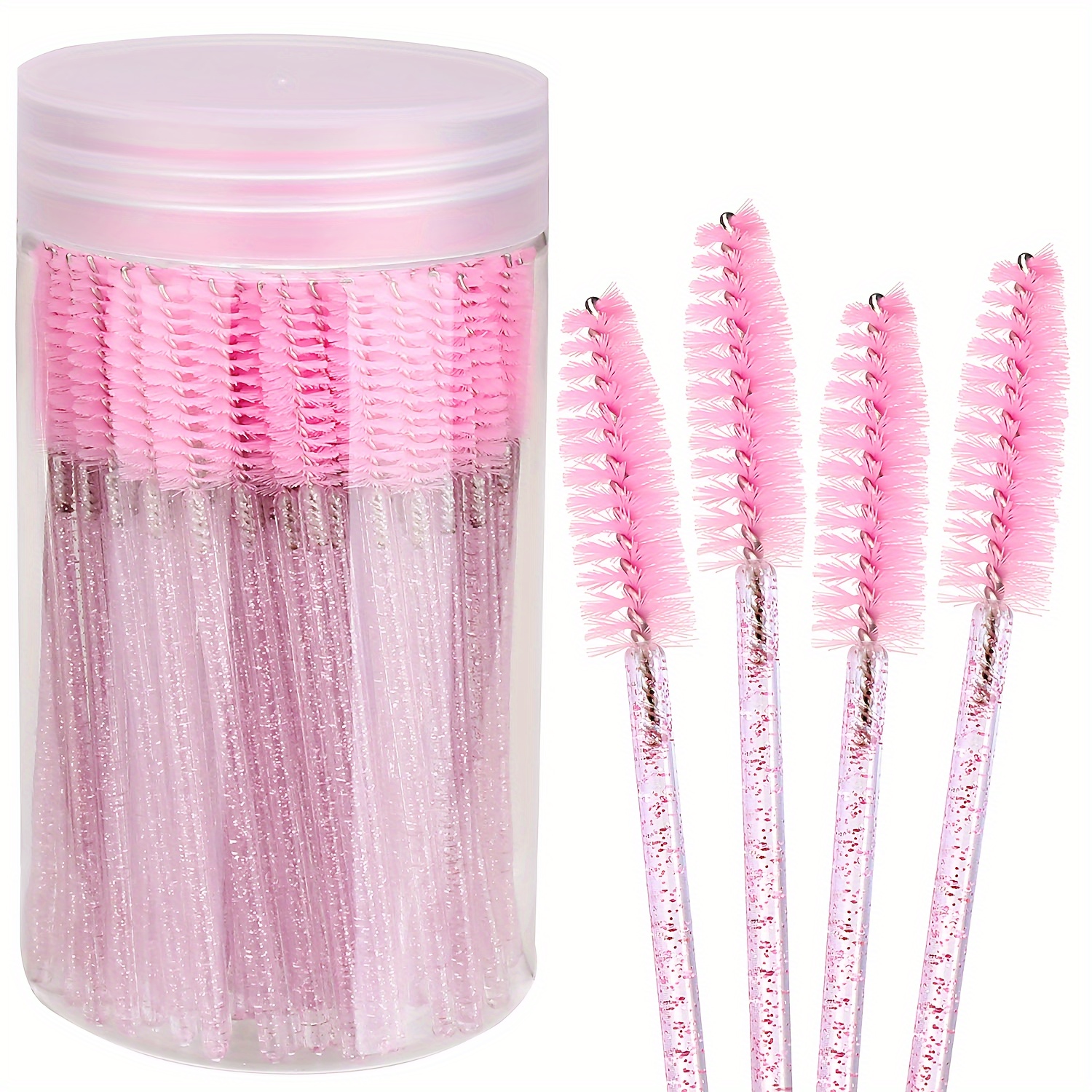 

Crystal Eyelash And Brow Brush With Storage Box - Not Waterproof, Does Not Spandex, Convenient For Eyelash Mascara Application And Eyelash Extension, 10/100pcs Travel Pack For Hair Removal