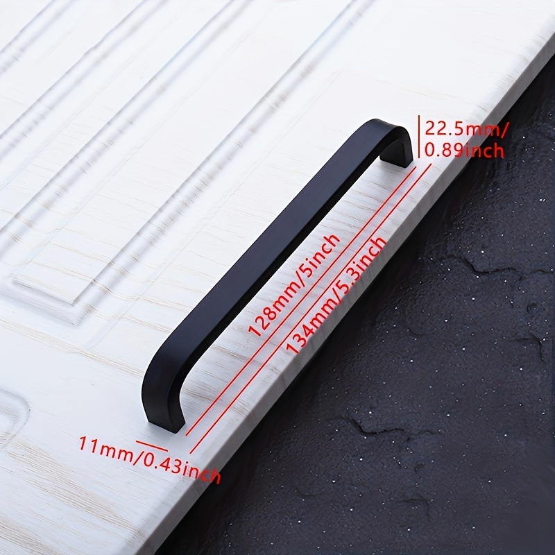 4pcs Stylish Black Aluminum Space Kitchen Cabinet Pulls & Drawer Handles - Modern Hardware Additions