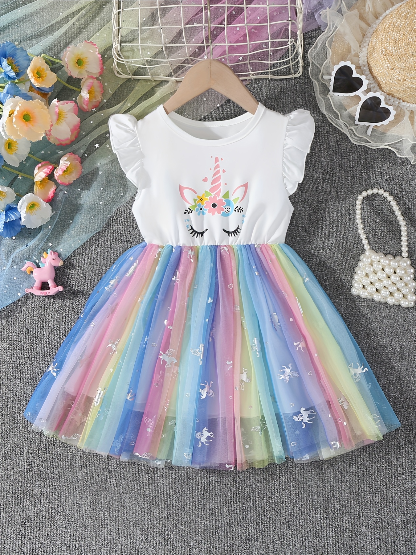 unicorn dress girls sold on Temu United States
