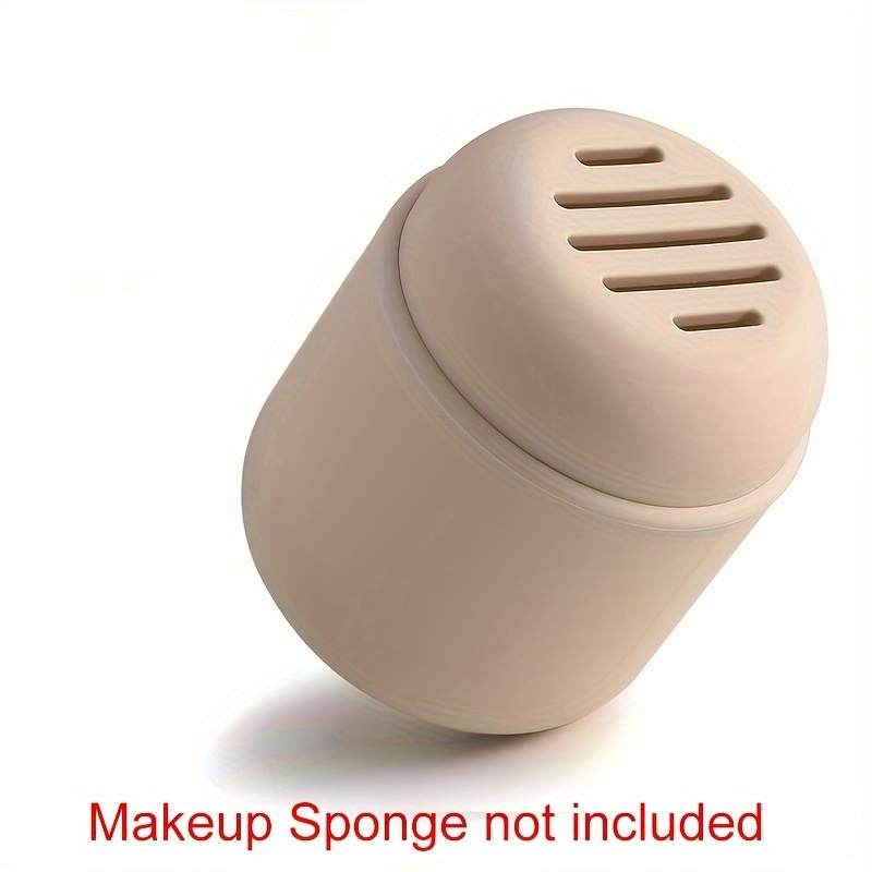 1pc Makeup Sponge Holder, Silicone Beauty Sponge Case With Double-sided Vent Design For Quick Drying, Compact Travel Essentials Make Up Puff Blender Container