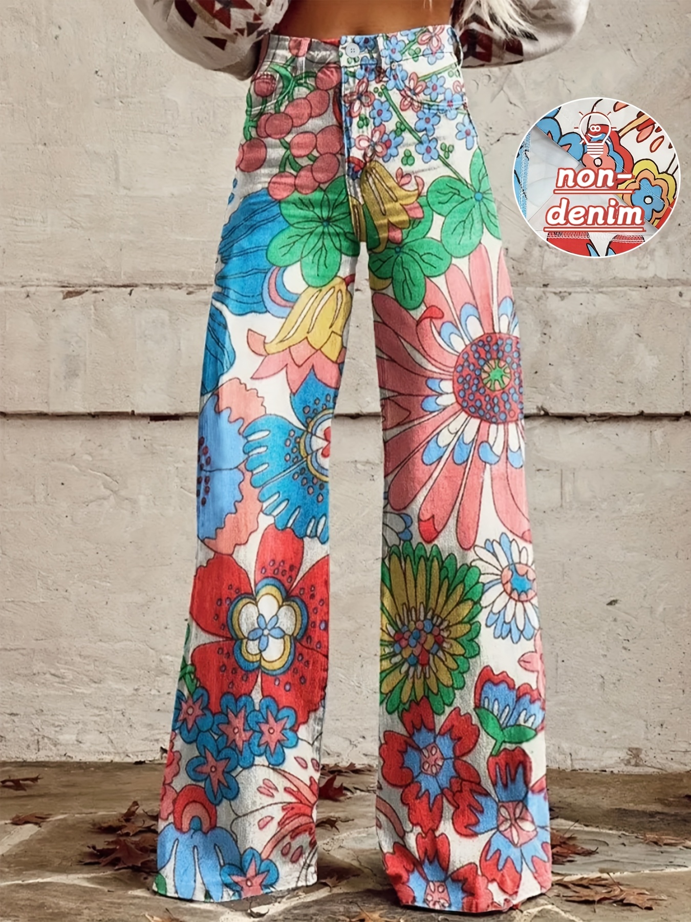 パンツ SHEER FLOWERBASE PRINT PANTS SHEER FLOWERBASE PRINT PANTS赤（Pink Abstract Floral Print