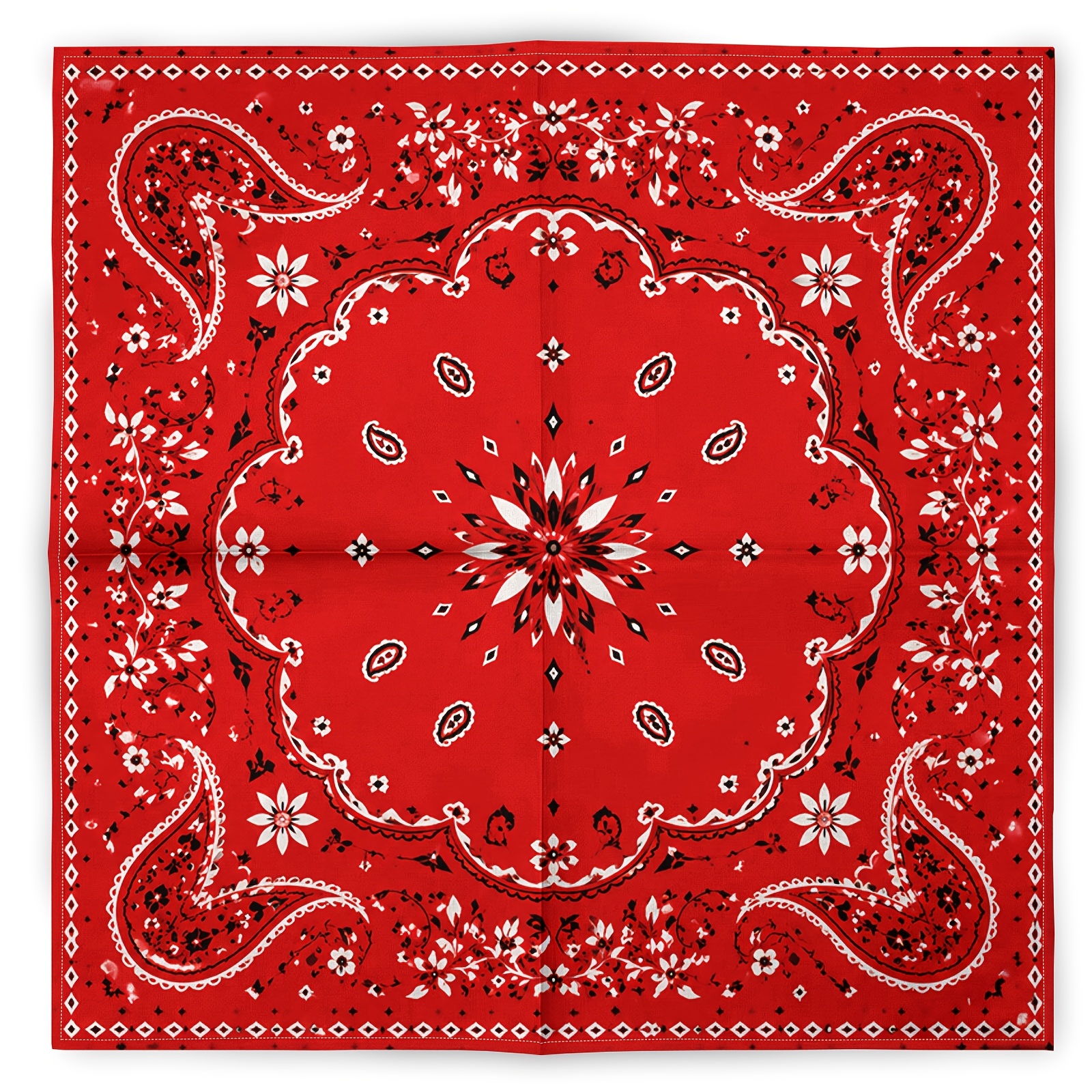 TEMU Red Paisley Vintage Fashion Scarf Neck Gaiter, Hip-hop Trendy Headscarf, Sports Bandana, Face Scarf, Classic Pattern Headwear Accessory