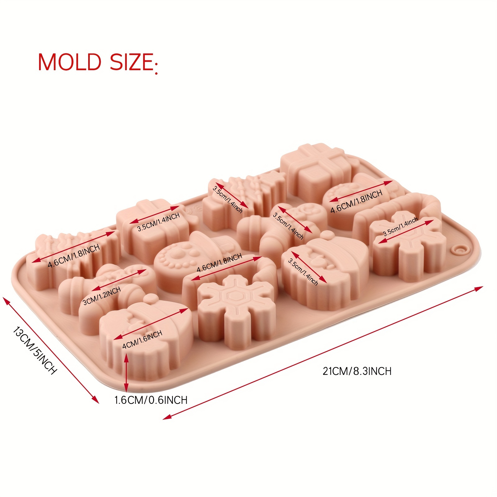 Image of A Single Piece Silicone Baking Mold, 3d Shaped Chocolate Mold For Christmas, And Easy To Release Soft Silicone Mold, Suitable For Making Cake Additions, Chocolates, Resin, And Desserts