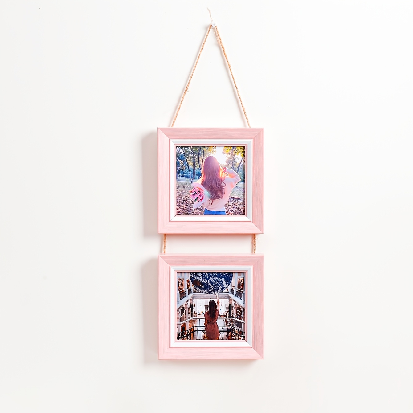 TEMU Square Photo Frame, Easy Wall-mounted 2-in-1 3-in-1 Photo Frame, Home Corridor Bedroom Living Room Photo Wall Hanging Picture Frame, Creative