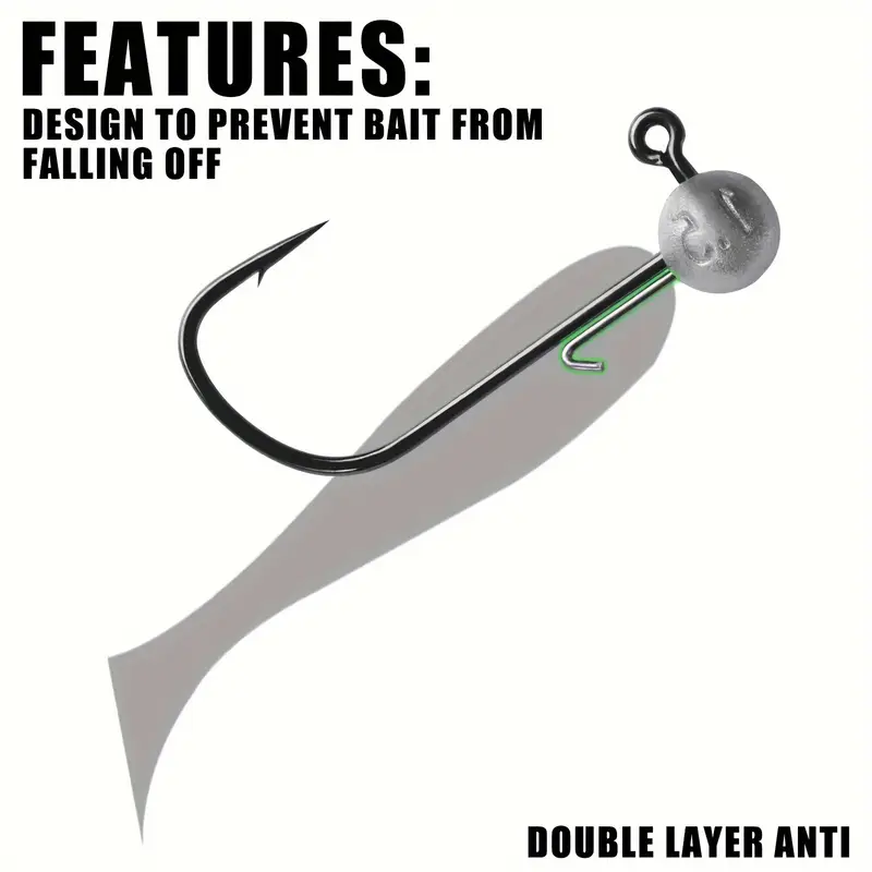 5pcs lead head fishing hooks 0 6 2 5g weedless jig - Temu 5pcs lead head fishing hooks 0 6 2 5g weedless jig - Temu