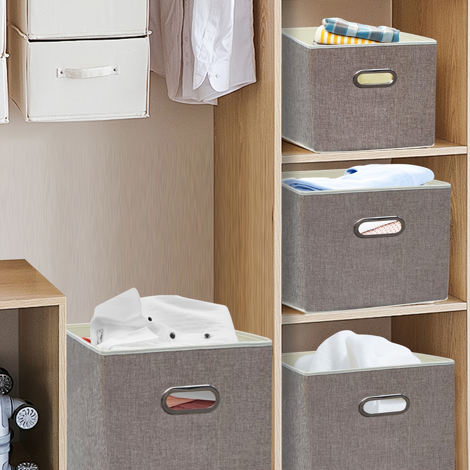 

3pcs Thickened , 12.9 Collapsible Box, And For Organising , For Organising Bookcase Organiser, , Washroom Organiser