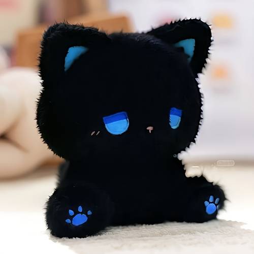 1pc cute black cat stuffed animal kitten plush toy halloween party favors halloween cartoon doll halloween party gift halloween decorations christmas gifts thanksgiving gifts halloween party favors christmas decorations for
