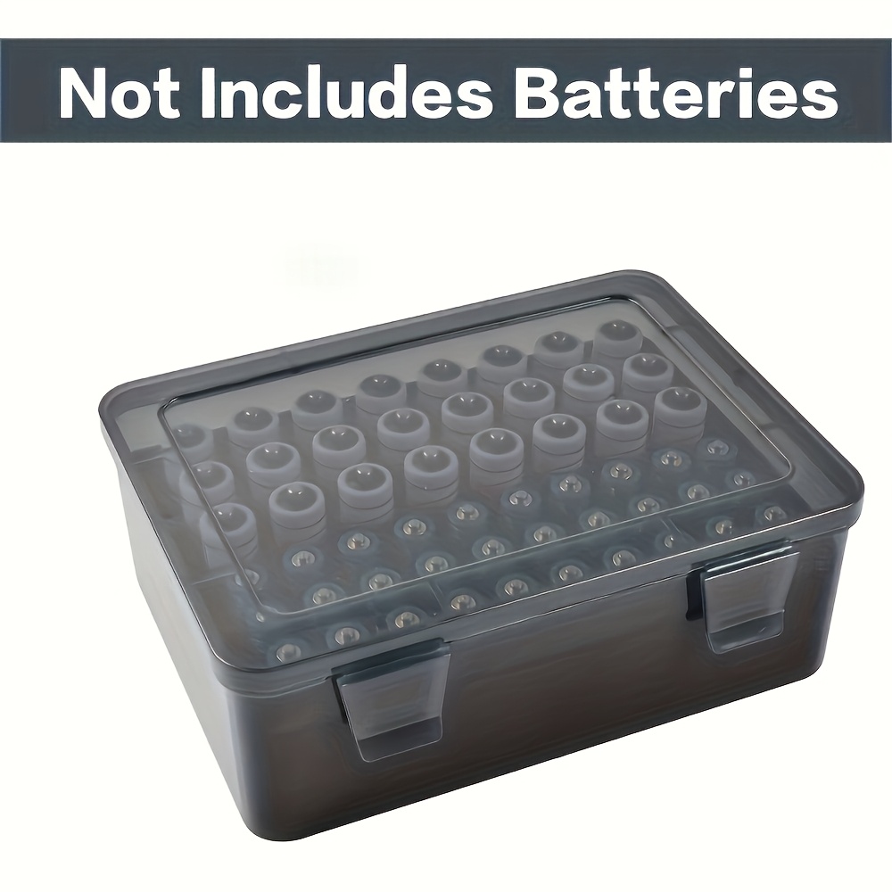 Compact Battery Organizer Box Holds 54 Aa & Aaa Batteries, Durable Pc Material, With Foam For , Home & Garage Organization (batteries Not Included)