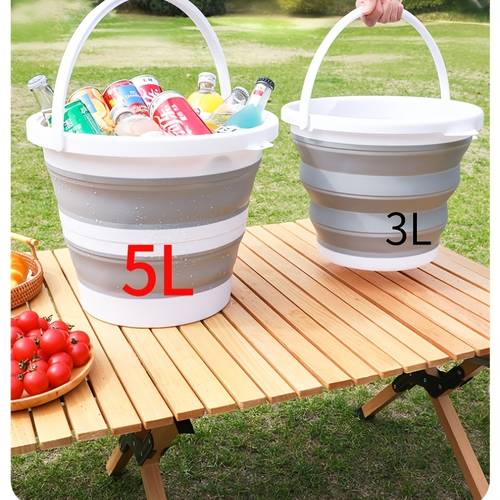 m n large capacity folding storage bucket 1 32 gallons 5l suitable for outdoor camping kitchen self driving fishing etc fold for the holiday graduation season