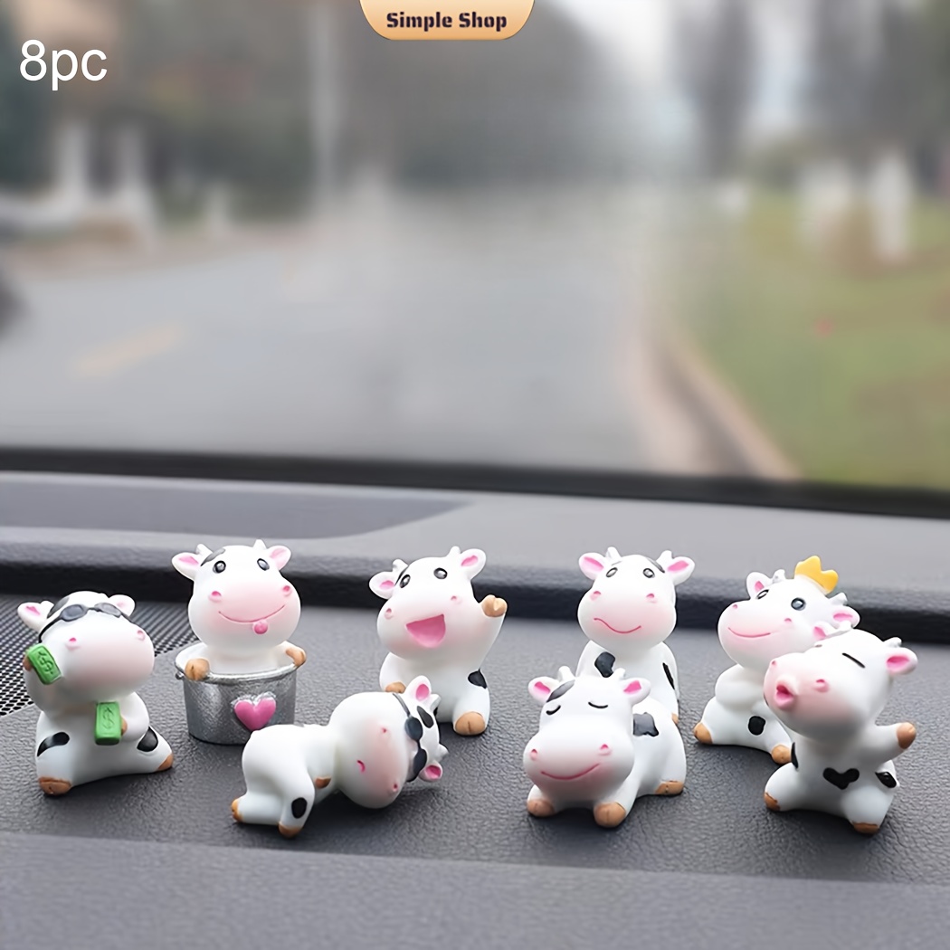 

8 Cow Figurines - Car Decorations, Tabletop Decorations, Etc