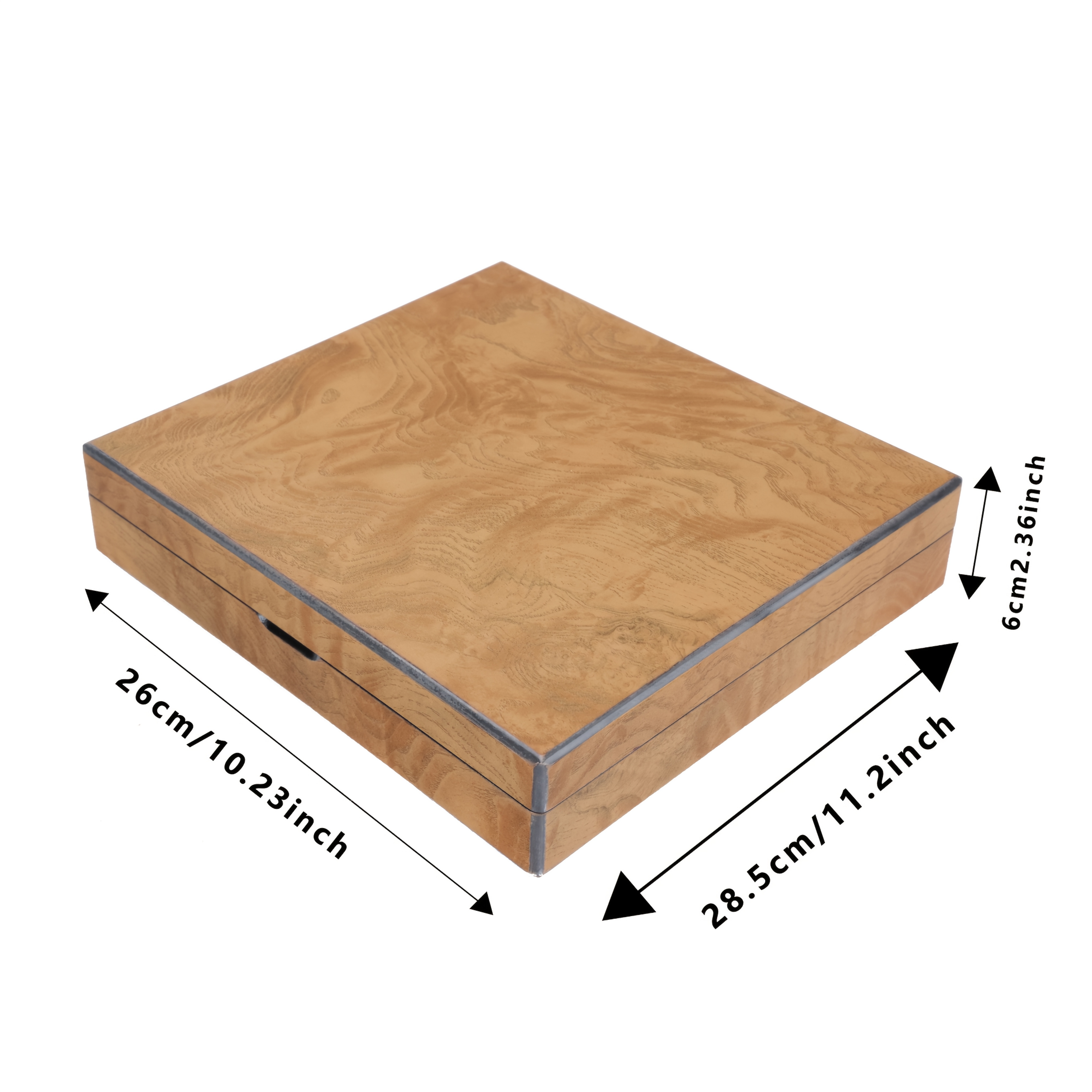 1 caja de almacenamiento de madera vintage elegante con diseño de grano de madera barnizada - Ideal para joyas, relojes y regalos para hombres y mujeres, incluye forro suave de seda, perfecta para el Día del Padre, el Día de la Madre y regalos navideños, cajas de joyas, cajas de joyas