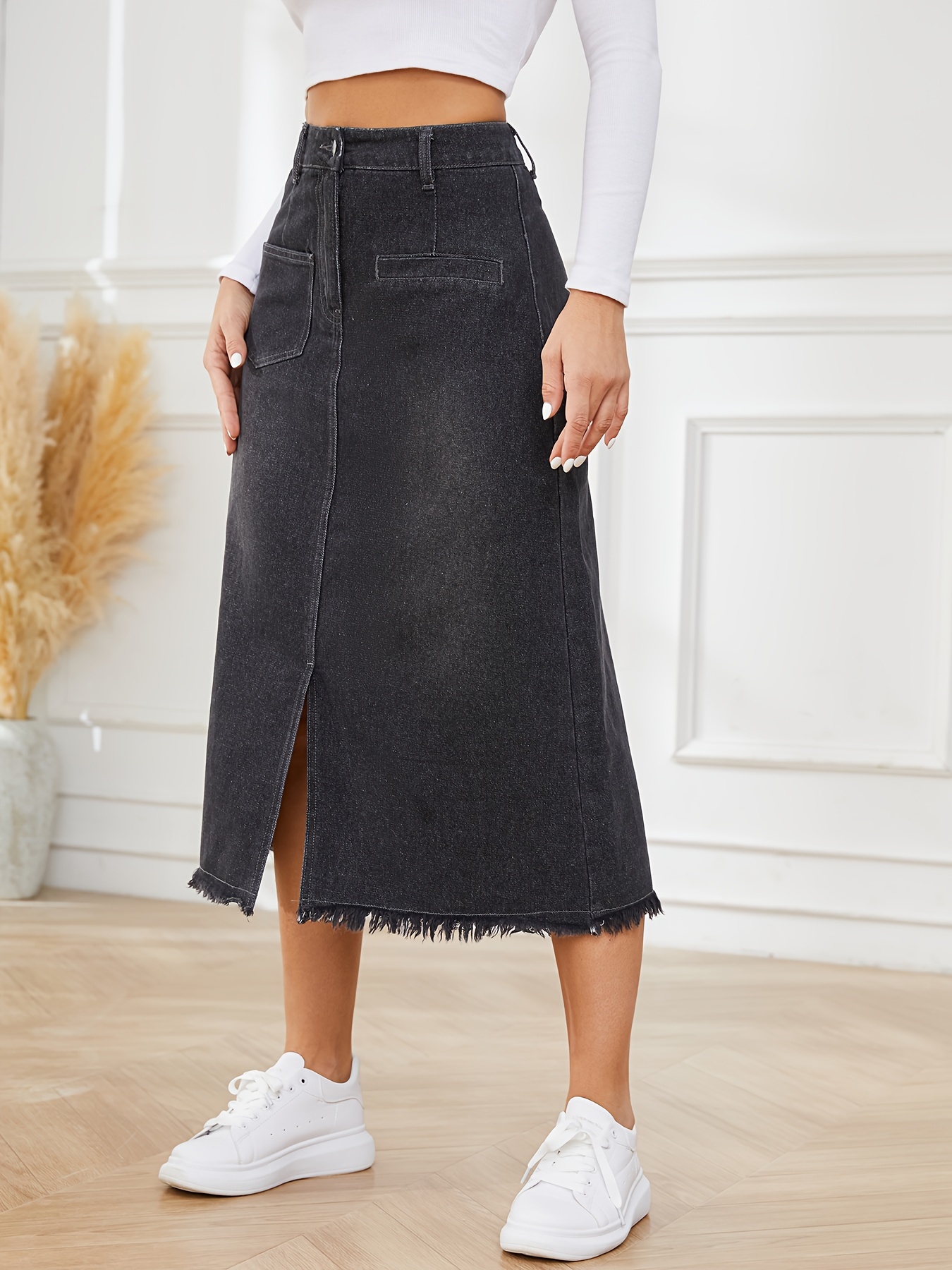 Black jean skirt 60 best sale