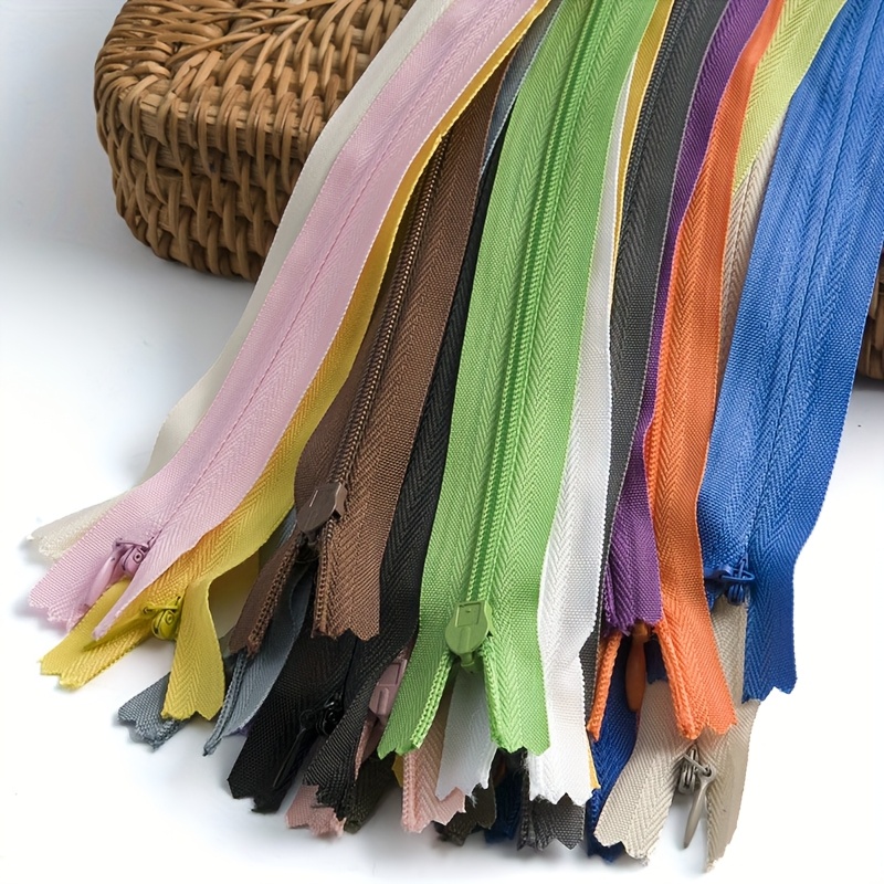 TEMU 12pcs #3 Nylon Invisible Zipper Closed-end Zippers Suitable For Dresses, Clothing Pockets, Bags, Pillows - Multiple Sizes Available