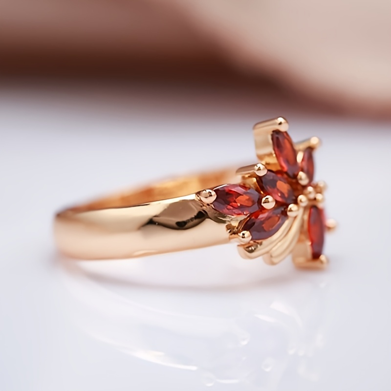 Perfect Copper Ring for Parties with Maple Leaf Design