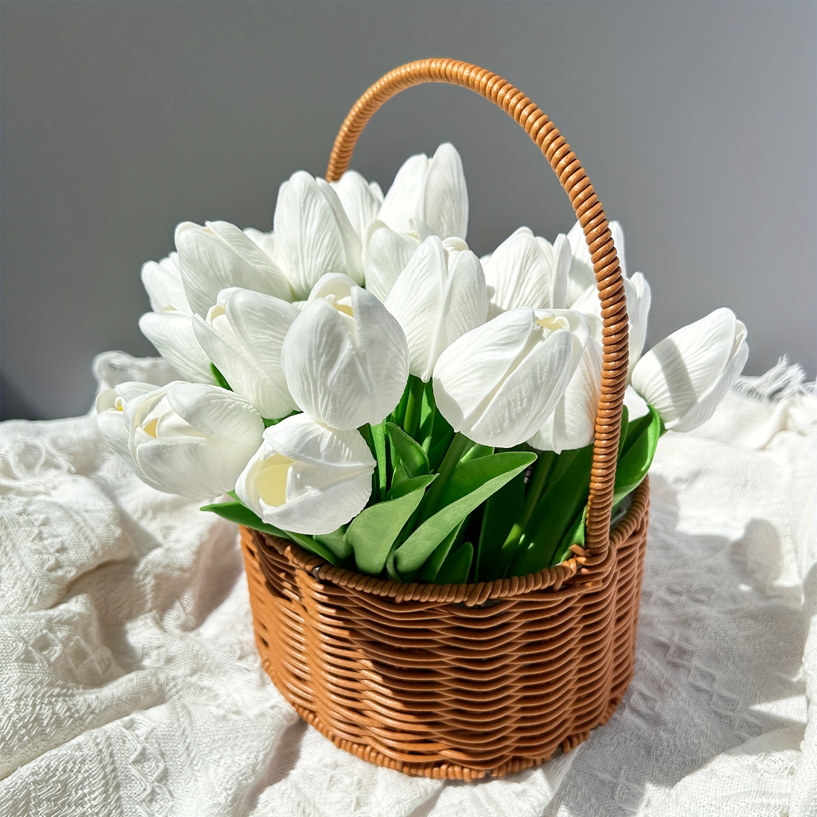 

20pcs Tulip, Artificial Flower, Pu Material Simulation Flower, Suitable For Home Decoration, Outdoor Garden Decoration, Diy, Party Decoration, Flower Decoration, Photography Props And Other Scenes
