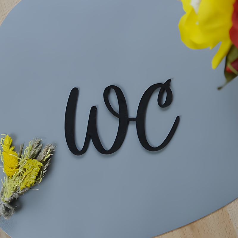 Image of Wc Sign, A Creative Bathroom Door Plaque, Bathroom Letter Sign, Toilet Sign, Bathroom Sign, Toilet Door Decoration, Suitable For Places Toilet Door Decoration