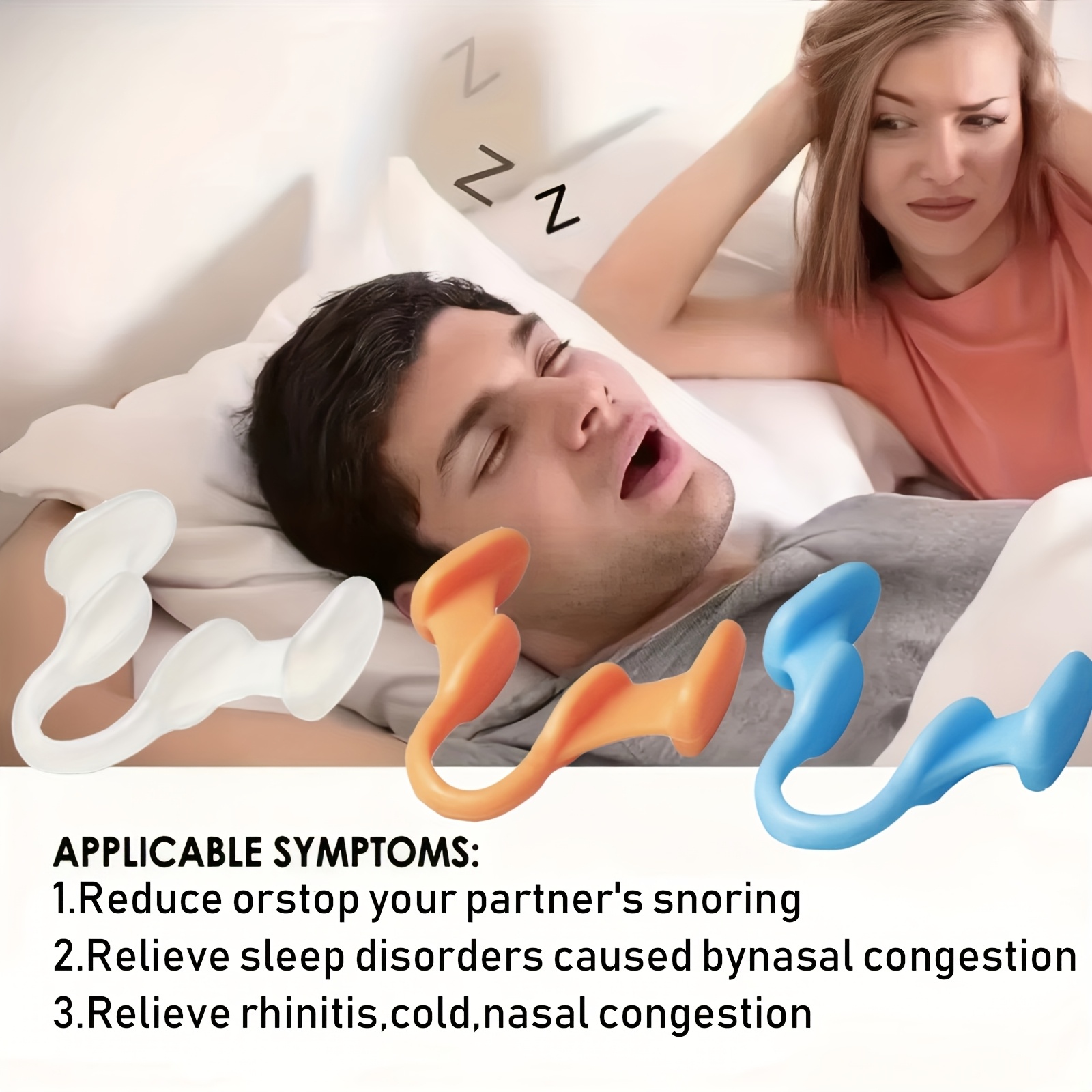 3pcs Nasal Dilators for Better Breathing - Non-Magnetic, Battery-Free CPAP Accessories in Orange & , Enhances Airflow and Ventilation, Nasal Airflow Enhancer | Comfortfit Design | Flexible Nasal Dilator - Image 4