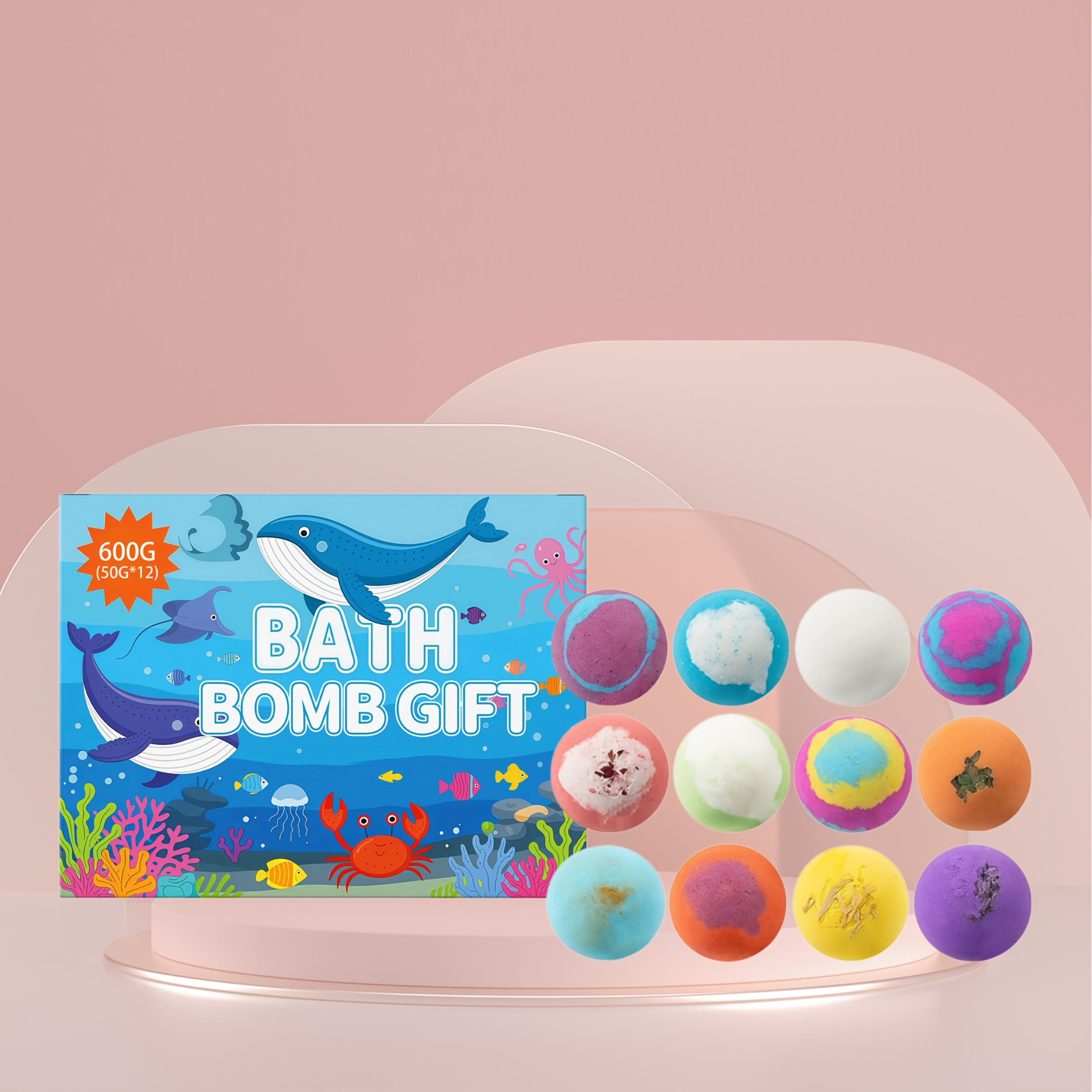 TEMU Bath Bubble Ball Set, Containing 12pcs Bubble Bath Balls. A Spa Self-care Bath Gift Suitable For Birthday, Christmas, Halloween, Anniversary Or