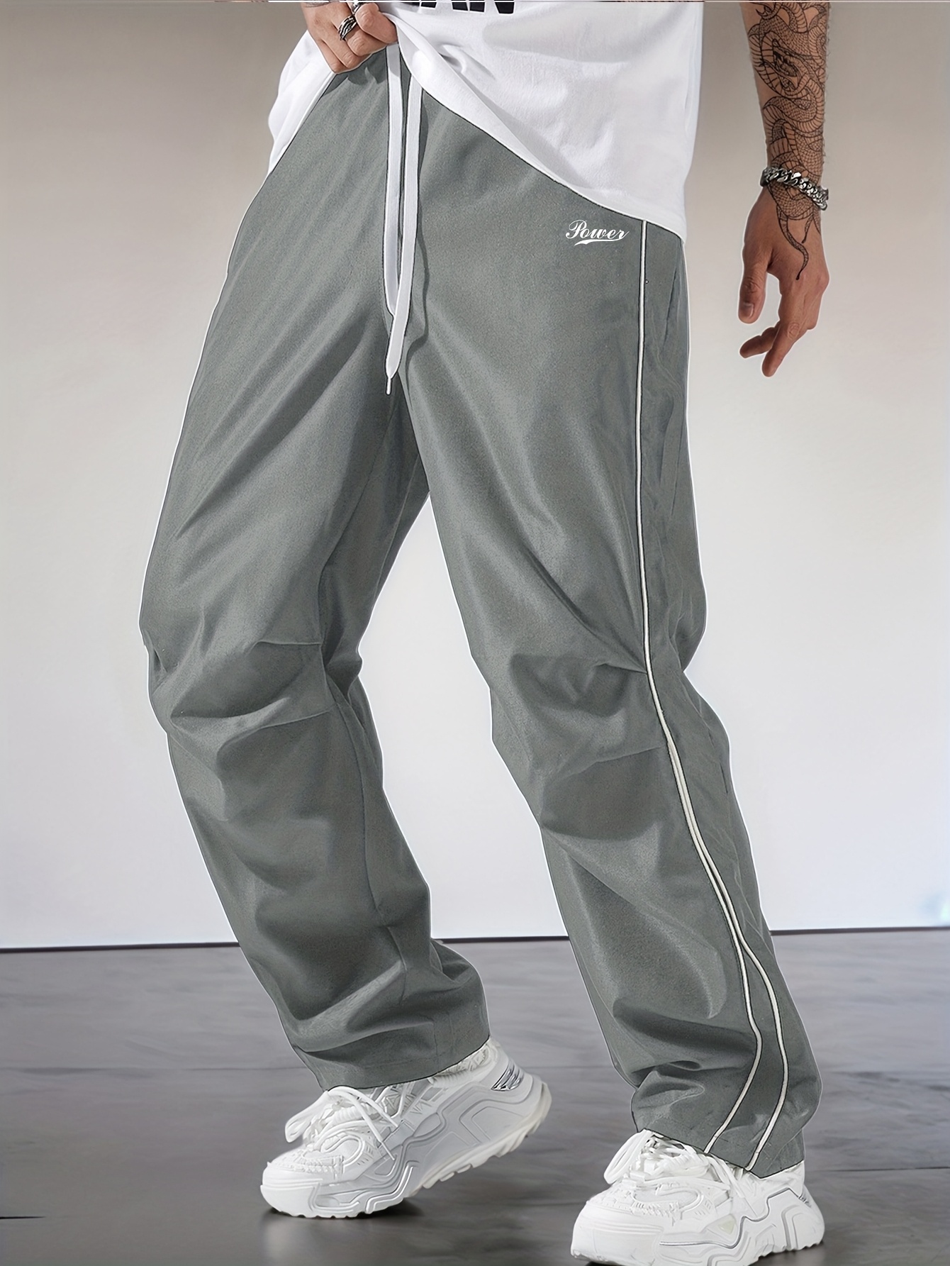 2pcs Men'S Casual Jogger Pants with Drawstring Waist & Side Pockets - Elastic Waistband, Straight-Leg Design, Non-Stretch Fabric, Solid Color, Regular Fit for Gym, Jogging, Casual Attire, Jogging Pants, Gym Apparel, Sporty Look, Comfortable Fit