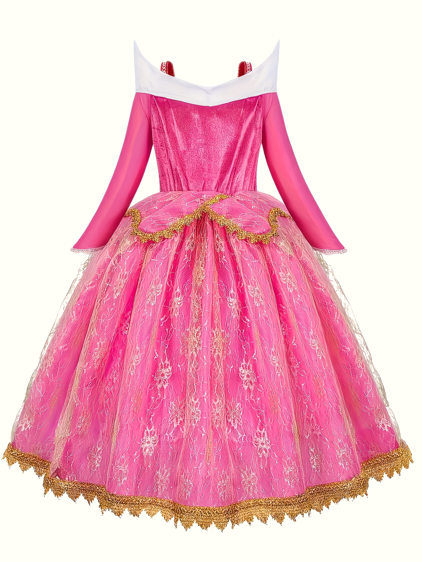 Girls' Lace Embroidered Long Sleeve Dress for Special Occasions
