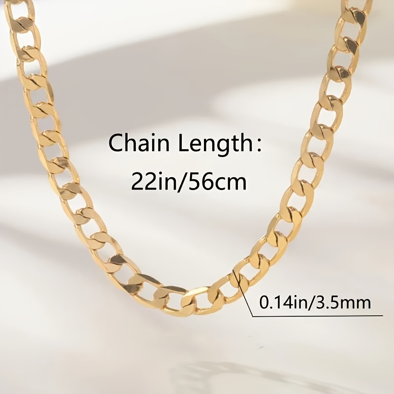 TEMU Chaîne Cubaine Dorée en Argent 925 pour Hommes et Femmes (8g), Travail , Style Simple et Tendance, Idéale Pour un Usage ou Cadeau, Avec Boîtier