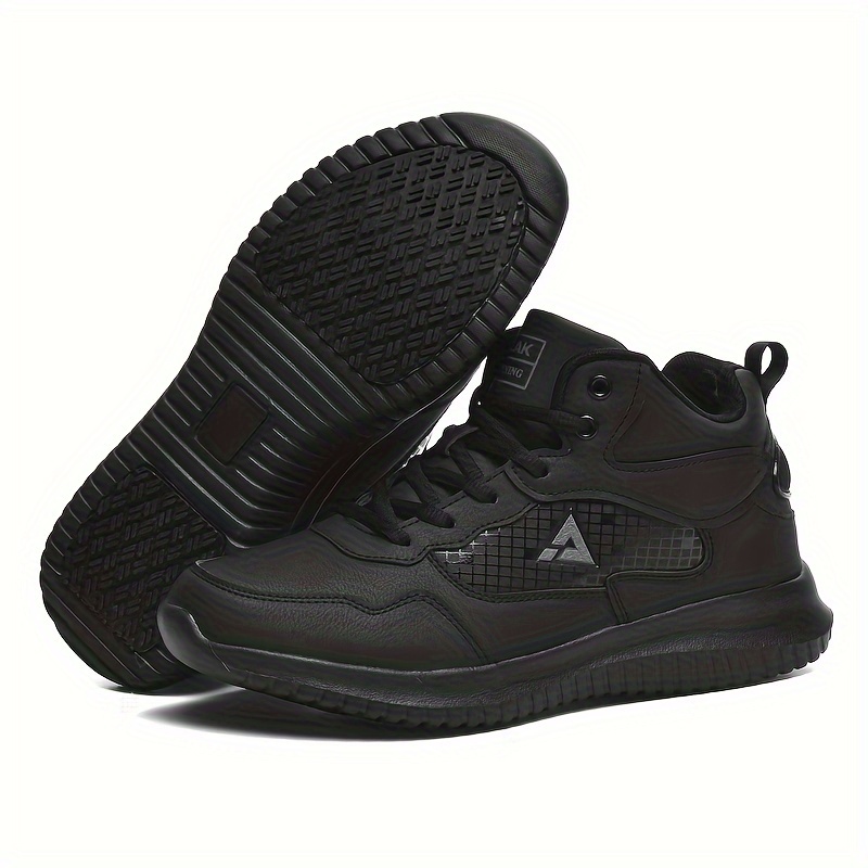 *'s High-Top Athletic Sneakers Non-Slip, Comfortable Running Training  Shoes with Hook-and-loop Fastener Straps, Black Upper, EVA/Rub