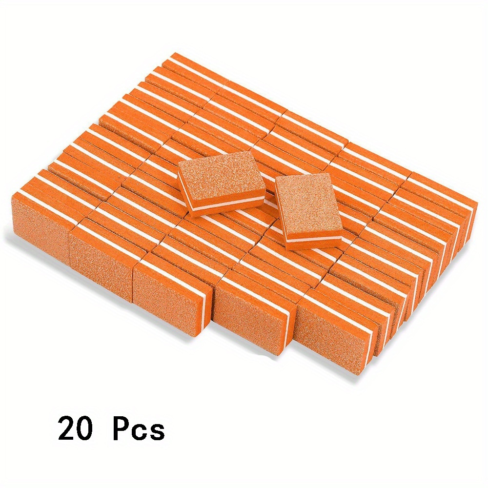 20pcs Double-Sided Nail Buffers, Mini Nail Files for Home & Salon Use