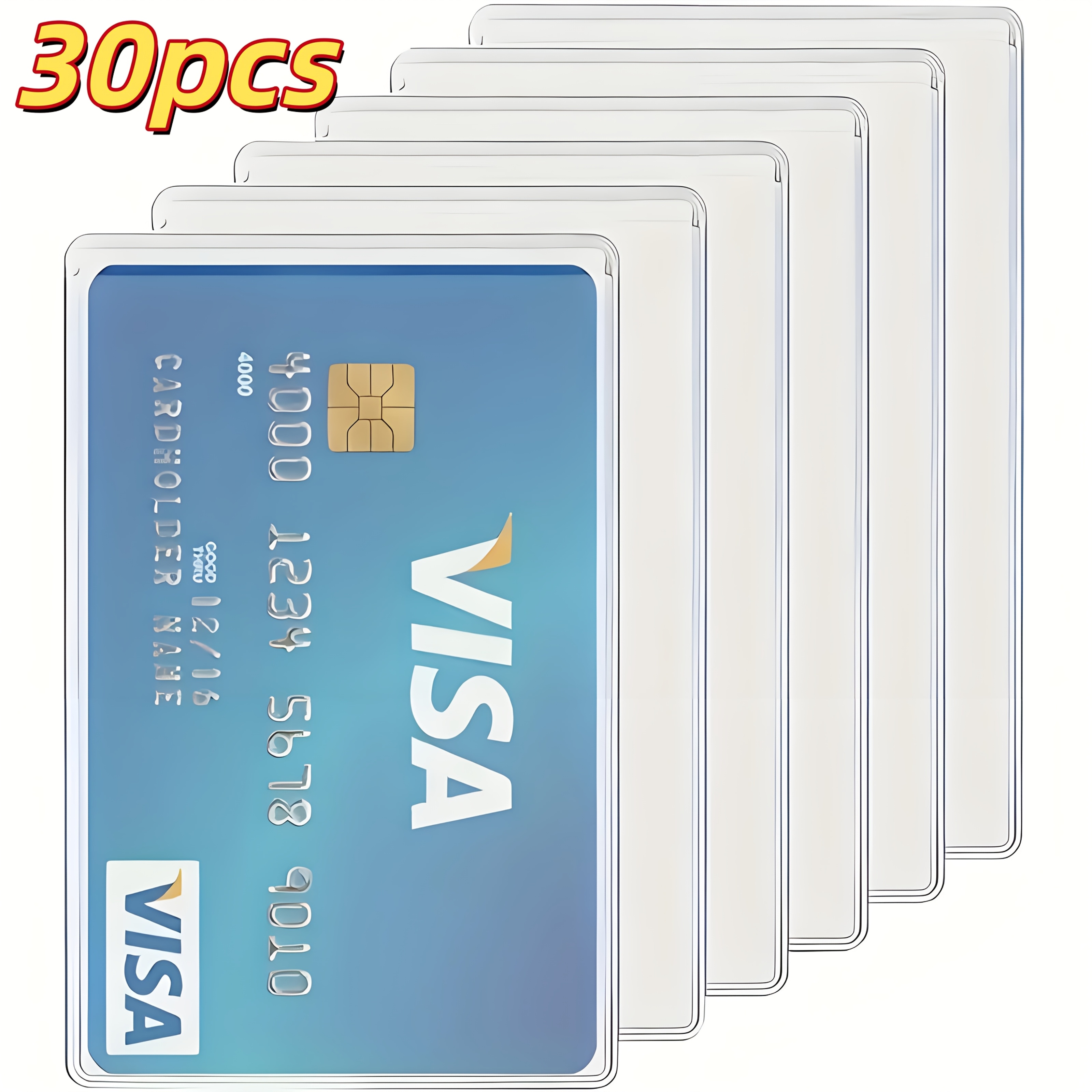 Image of 30pcs Transparent Durable High Sleeves - Reusable, Dustproof, Credit Card & Id Protectors, Suitable For Women's Card Wallets, Cards, Bus Passes, Student Ids - Card Organizer