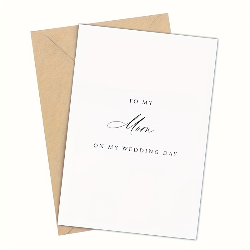 TEMU 1pc, Wedding Day Cards To Mom And Dad, To My Mom On Day, To My Dad On Day, -with Envelope