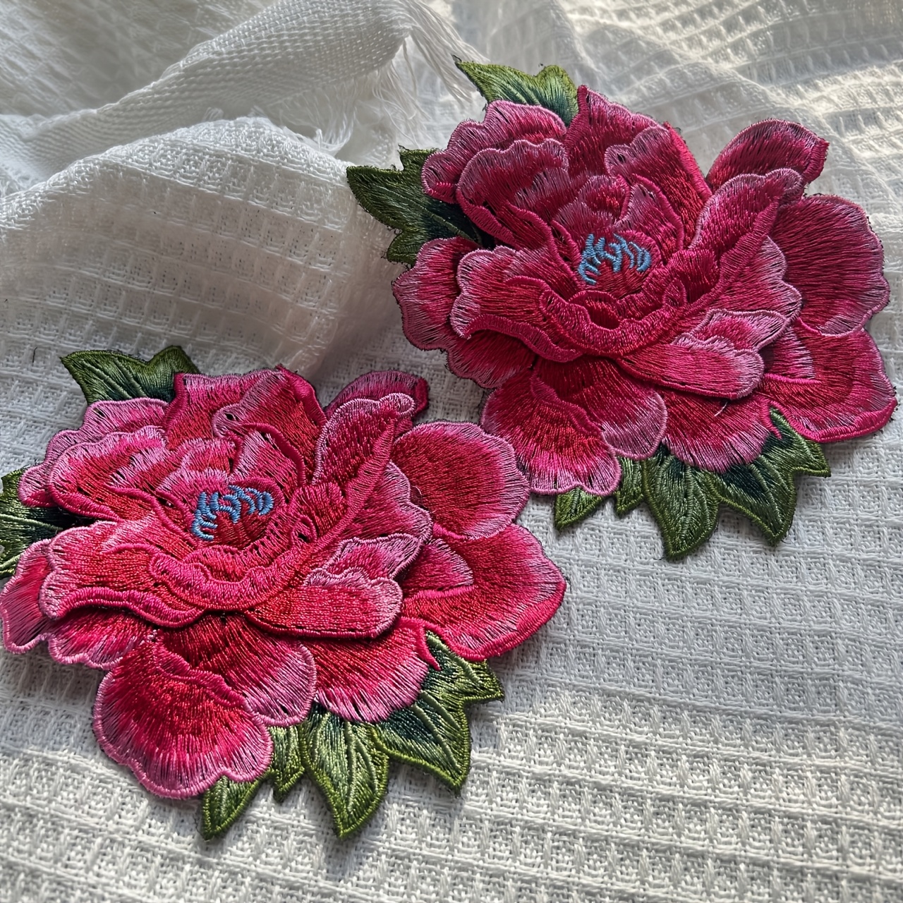 TEMU 2pcs Multicolor Embroidery Patches, High-density Needle And Thread Embroidery Stickers, Very Suitable For Clothing Decoration, Used For Scarves,