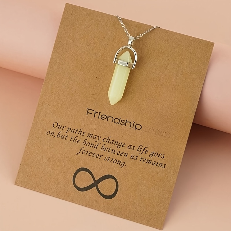 TEMU Un collier pendentif hexagonal vert lumineux, élégant et original, associé à une chaîne en acier inoxydable, est un accessoire de bijouterie