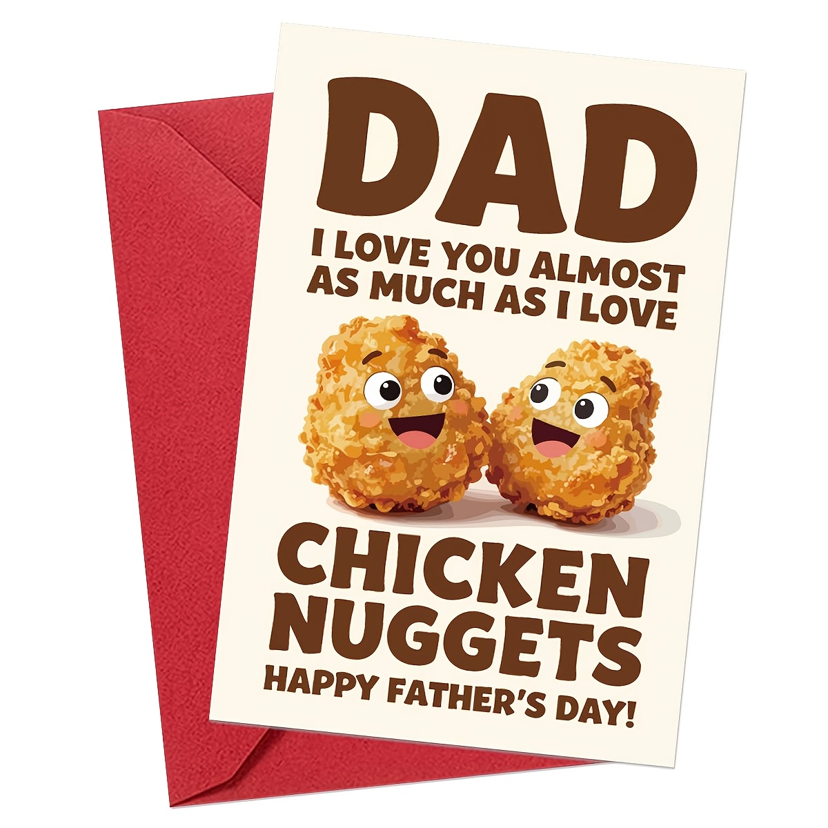 TEMU 1pc Father's Day Greeting Card With Envelope - Funny Chicken Card, "dad" Love Joke Gift For Fathers, Cartoon Novelty Card For Dads, Hilarious