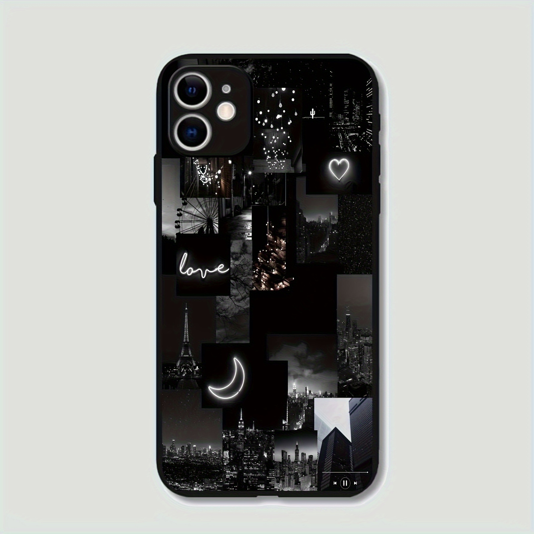 TEMU Night Stitching Black Matte Anti-drop Phone Case For 15promax/15plus/15pro/15/14promax/14plus/14pro/14/13promax/13pro/13/12promax/12pro/12